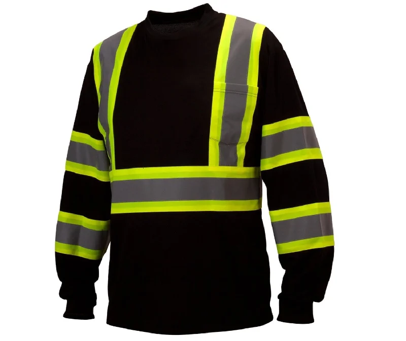 Men's Shirts with Wrinkle-Resistant FabricPyramex Men's Enhanced Hi-Vis Long Sleeve Shirt