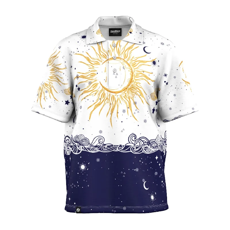 Men's Shirts with CollarsSun And Moon Oversized Polo Shirt