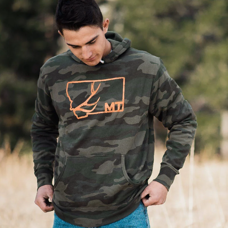 Men's Shirts with Embellished SleevesAntler Outline Hoodie