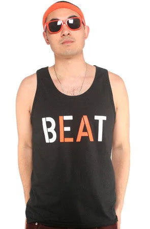 Men's Shirts with Contrast CollarsBeat LA (Men's Black/Orange Tank)