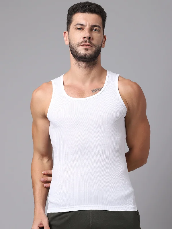 Men's Shirts with High NecksMens Pack of 2 White Vest