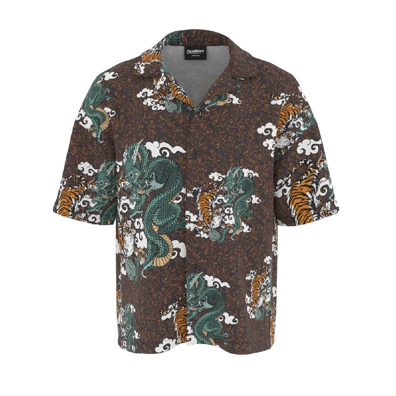 Men's Layering Shirts for Seasonal TransitionsDragon & Tiger Oversized Button Shirt