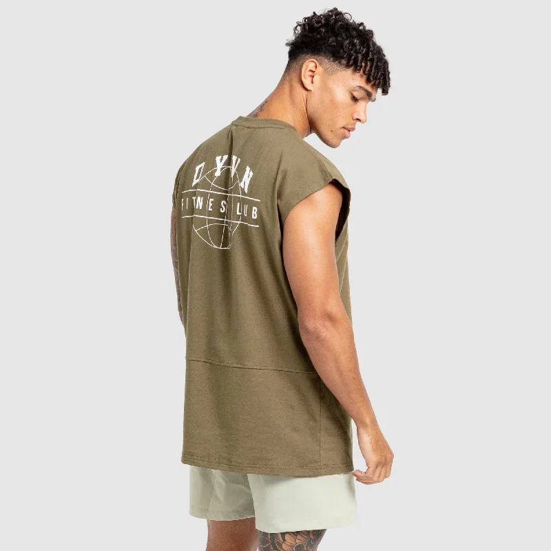 Lightweight Men's Linen ShirtsDYVN' Fitness Club Cut Off Tank - Army Green