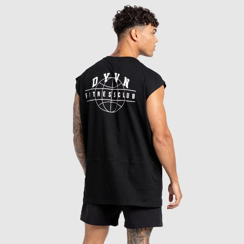 Men's Shirts with Drawstring WaistbandsDYVN' Fitness Club Cut Off Tank - Black