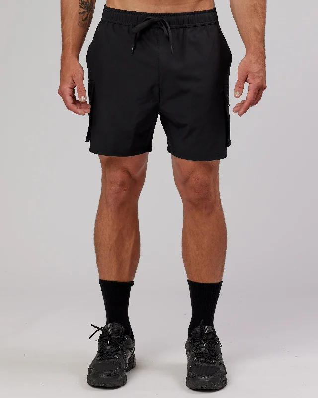 Men's Pants with Hidden ButtonsEnergy Stretch 6" Performance Cargo Shorts - Black