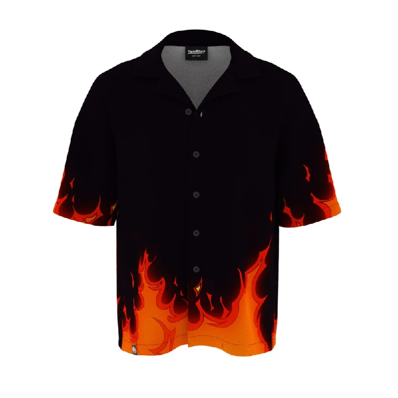 Men's Minimalist Shirts for a Clean LookFly, Flame Butterfly Oversized Button Shirt