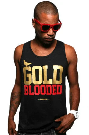 Men's Shirts with Plaid PatternsGold Blooded (Men's Black/Red Tank)