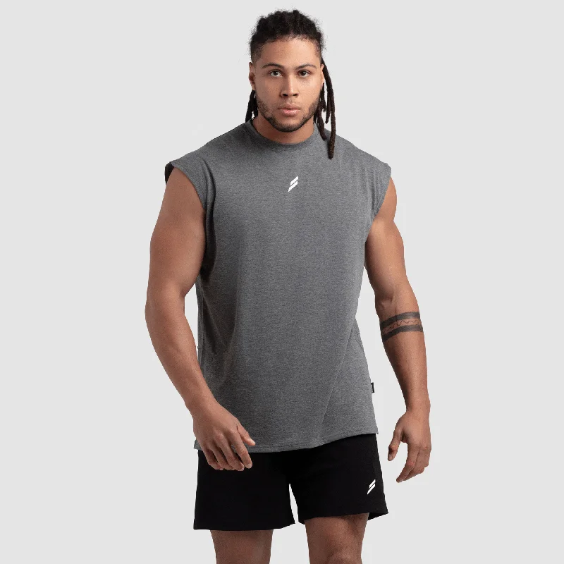 Men's Shirts for HikingMark Oversize Cutoff Tank - Slate Grey