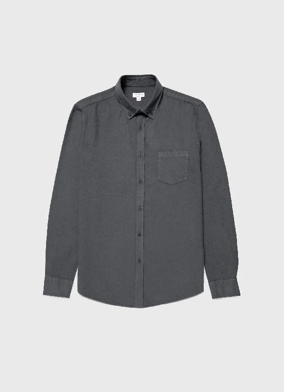 Men's Tab-Collar Shirts for a Crisp LookMen's Button Down Flannel Shirt in Drill Green