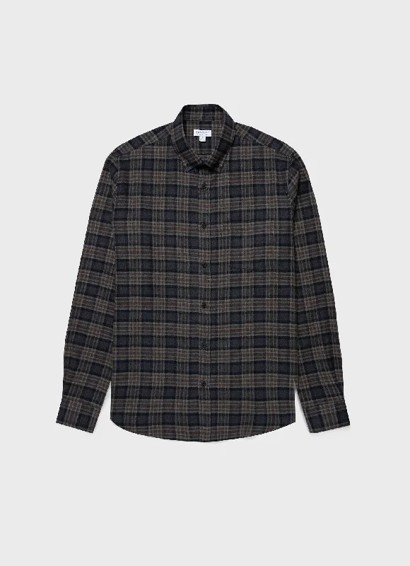 Men's Color-Blocking Shirts for a Statement LookMen's Button Down Flannel Shirt in Sandstone Check