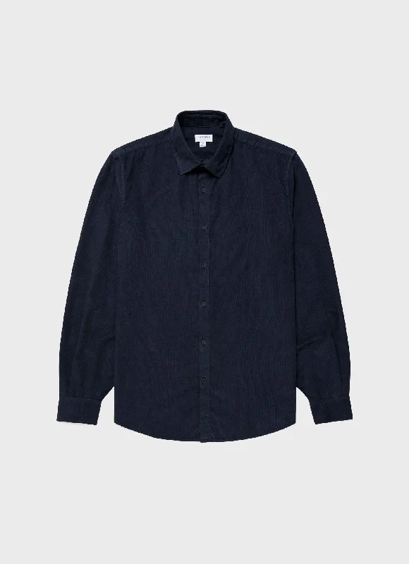 Durable Men's Work ShirtsMen's Fine Cord Shirt in Navy