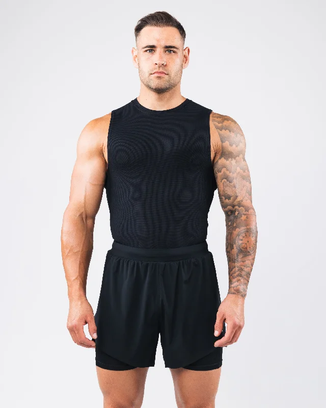 Men's Shirts with Adjustable HemlinesPower Tank - Black