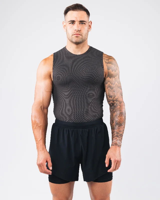 Men's Shirts with Asymmetrical HemlinesPower Tank - Ink