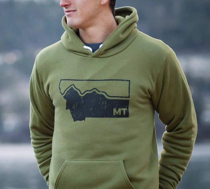 Men's Shirts with Embellished CollarsMontana Mountains Hoodie (unisex)