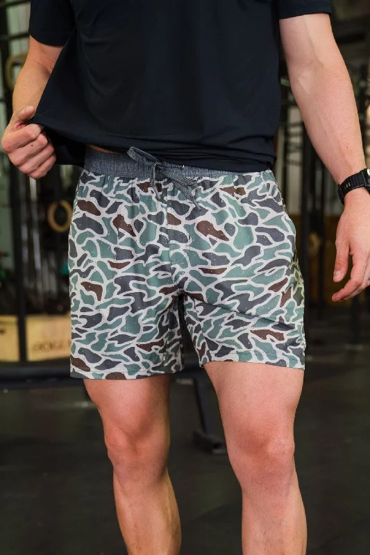 Men's Sports Pants for Active LifestylesAthletic Short - Retro Duck Camo - Grey Liner