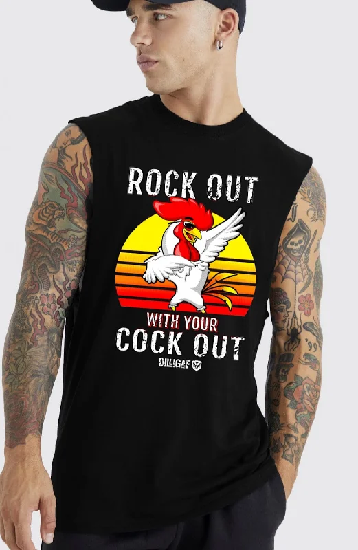 Men's Shirts with Embroidered DesignsRock Out Muscle shirt