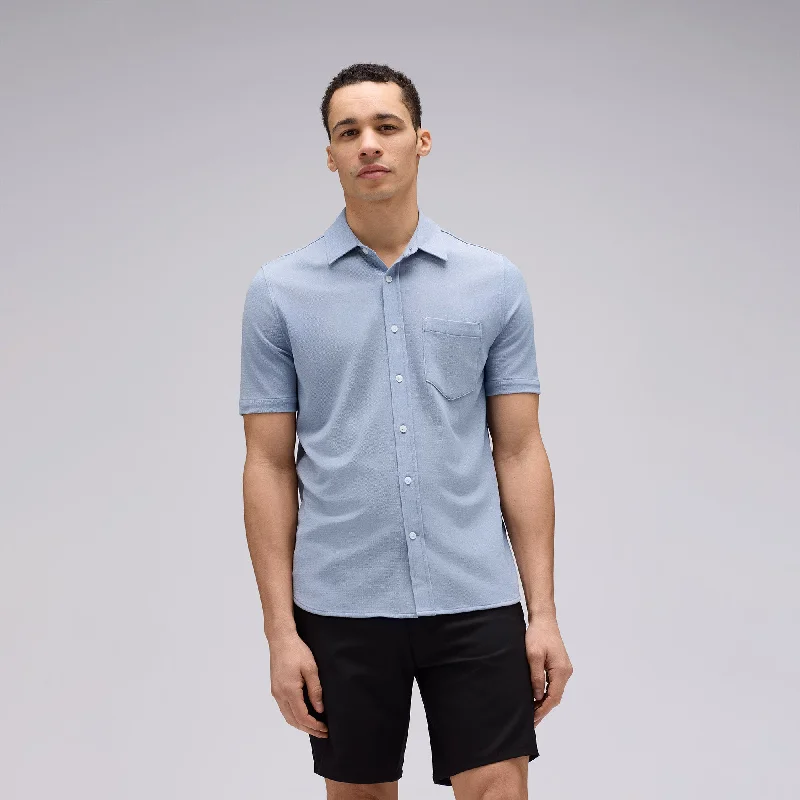 Men's Weekend Shirts for Leisurely OutingsMen's Short Sleeve Merino Button-Up