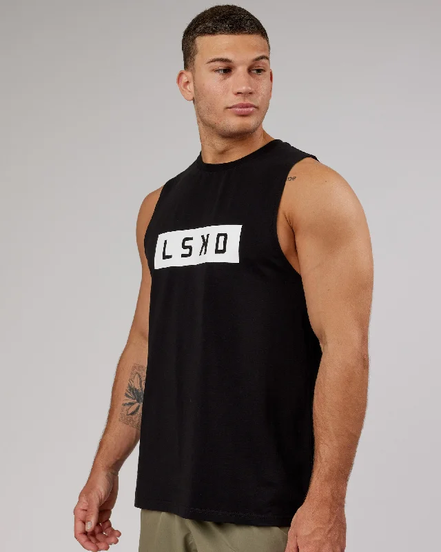 Men's Tailored Shirts for a Professional AppearanceStrength FLXCotton Training Fit Tank - Black-White