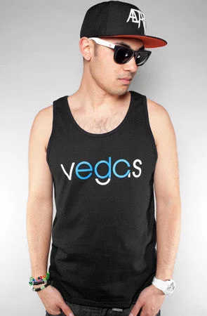 Men's Shirts with Appliqué DetailsVegas (Men's Black/Blue Tank)