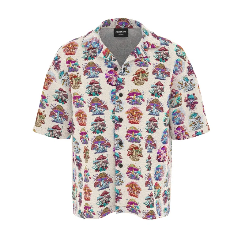 Men's Big and Tall Shirts for Added ComfortVivid Mushrooms Oversized Button Shirt