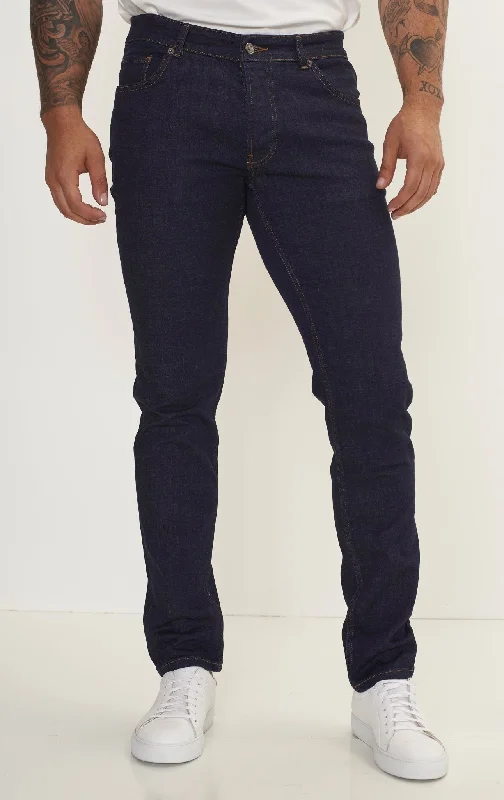 Dark Indigo Men's JeansFitted Tapered Jeans - Navy