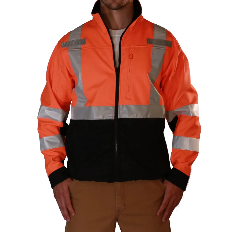 Men's Coats for Autumn2W International Men's Class 3 Hi-Vis Soft Shell Jacket_Hi-Vis Orange