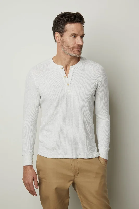 Men's Sweaters with Contrast TrimANDERSON RIB KNIT HENLEY