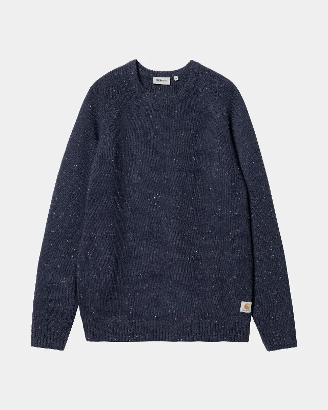 Durable Men's Acrylic SweatersAnglistic Sweater | Speckled Air Force Blue