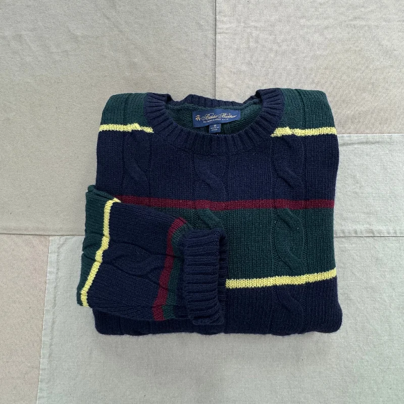 Men's Sweaters with EmbellishmentsArchive Cable Striped Sweater in Merino Wool