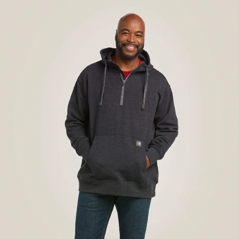 Men's Hoodies with InsulationAriat Men's Rebar Workman Quarter Zip Hoodie