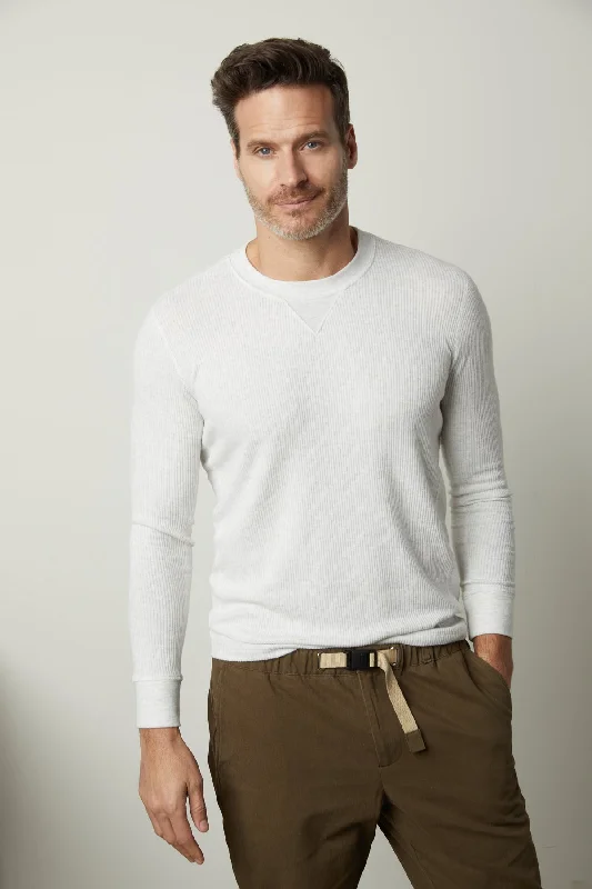 Men's Sweaters with Low-Neck DesignsAUGUSTUS RIB KNIT CREW