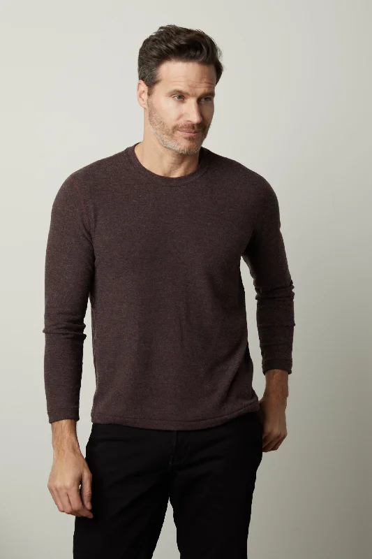 Men's Sweaters with Herringbone PatternsBECKER COZY JERSEY CREW