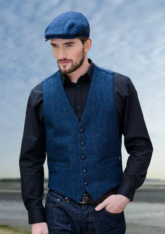 Waterproof Men's ParkasMucros Tweed Waistcoat | Blue