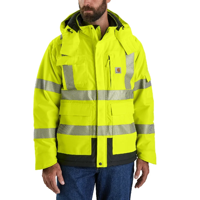 Men's Coats with Ripstop FabricCarhartt Men's Waterproof High-Vis Class 3 Sherwood Jacket