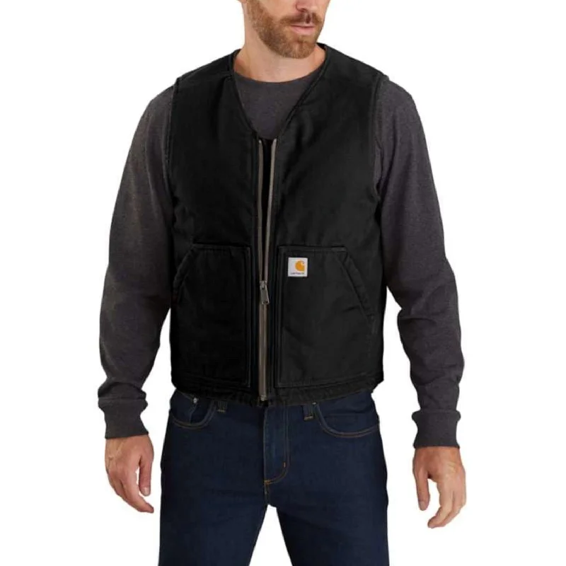 Men's Coats with Stretch FabricCarhartt Men's Washed Duck Sherpa Lined Vest