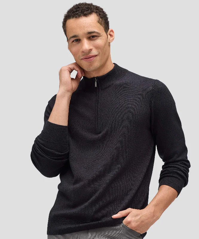 Men's Hoodies with Military InfluenceMen's Merino Cashmere Quarter Zip Sweater