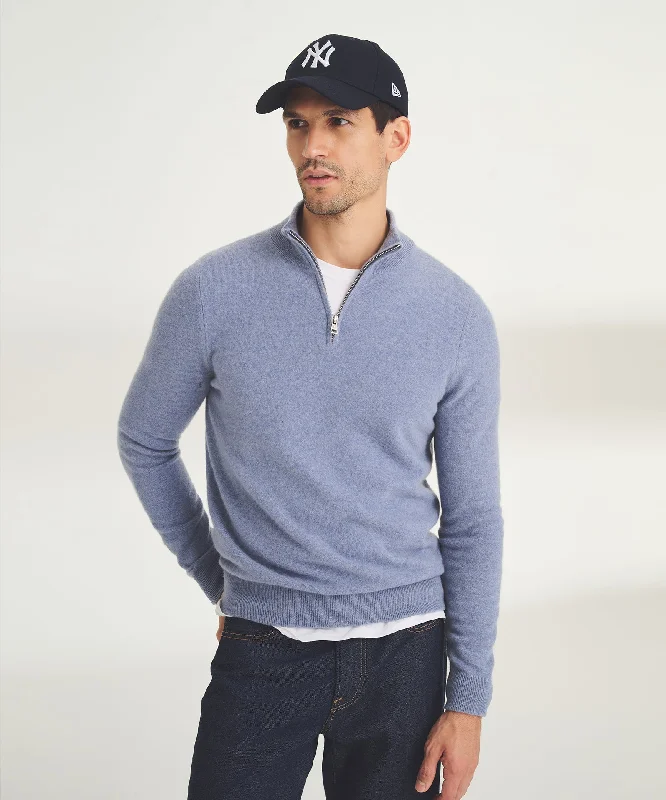 Men's Sweaters with Flat-Front DesignsSignature Cashmere Quarter Zip