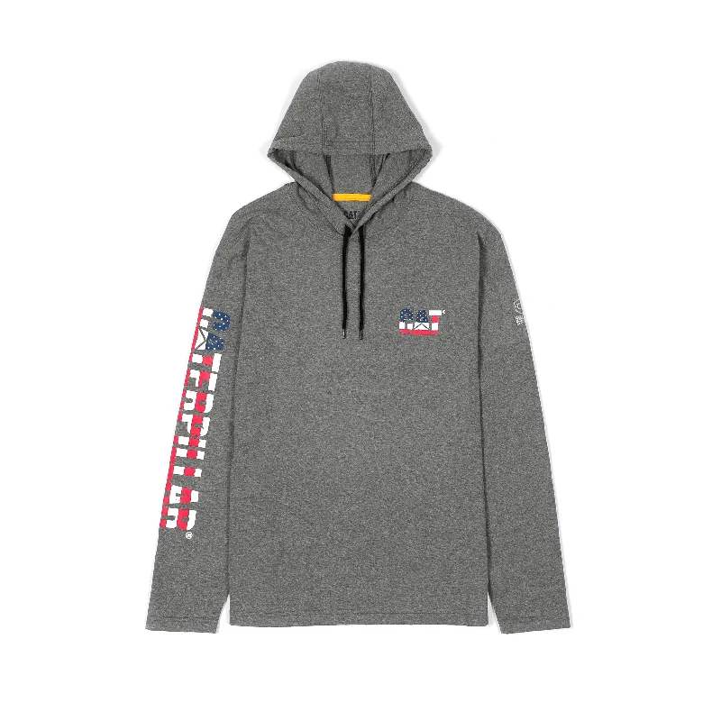 Men's Hoodies for BikingCAT Men's American Flag Logo UPF Hoodie