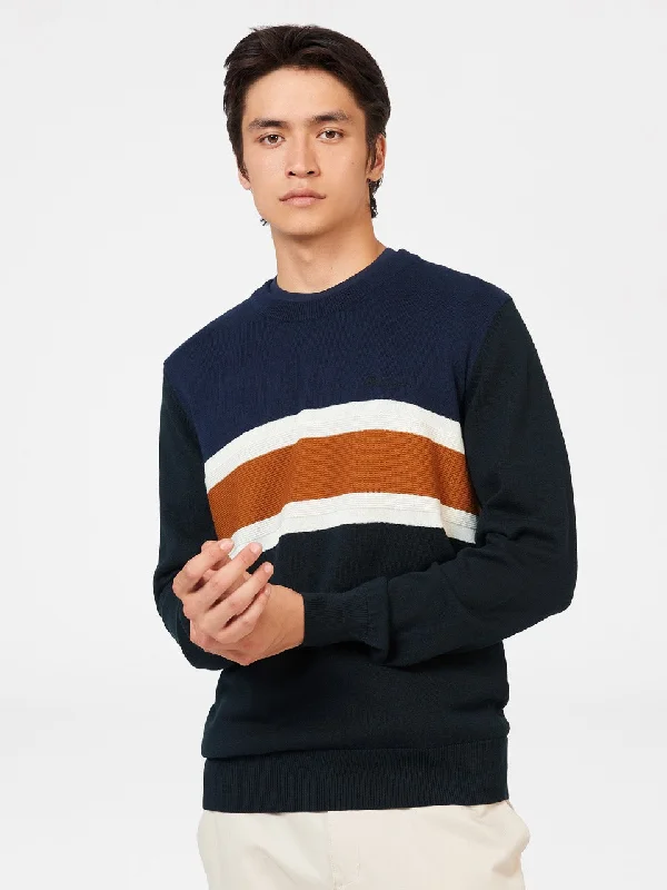 Men's Sweaters with Unique and Custom DesignsChest Stripe Crewneck Sweater