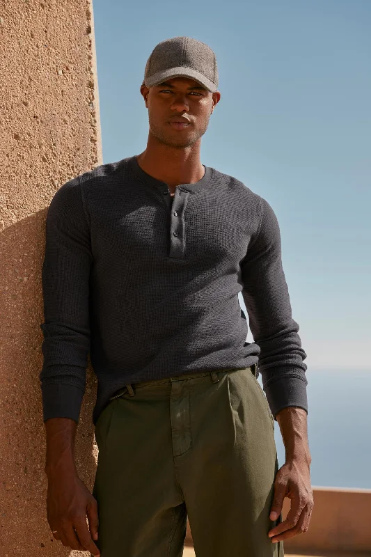 Men's Sweaters with Fold-Over CuffsDEX THERMAL HENLEY