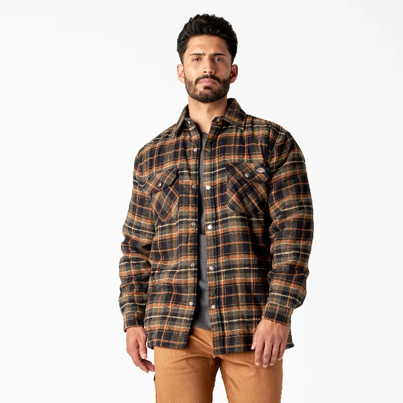 Men's Coats with Fur TrimDickies Men's Sherpa Lined Flannel Shirt Jac