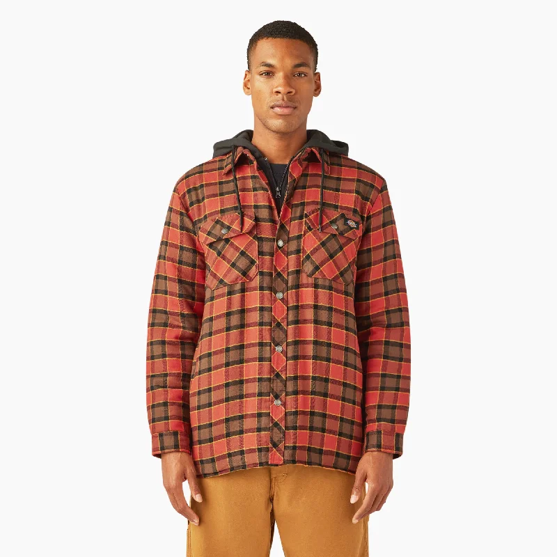 Men's Coats for Casual WearDickies Men's Durable Water Repellent Hooded Flannel Shirt Jac