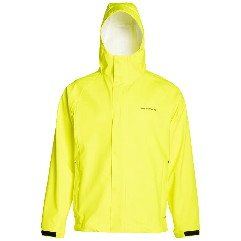 Men's Coats with Inner PocketsGrundéns Men's Neptune 319 Hi-Vis Waterproof Hooded Commercial Fishing Jacket