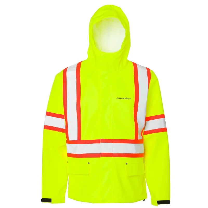 Luxurious Men's Cashmere CoatsGrundéns Men's Neptune CSA Class 2 Hi-Vis Waterproof Hooded Commercial Fishing Jacket