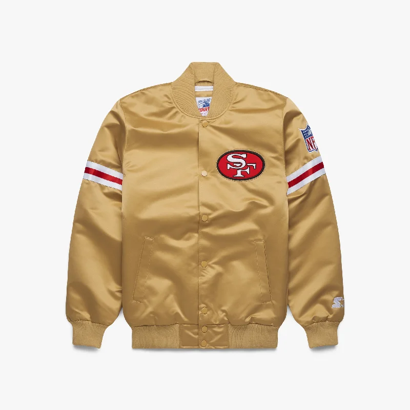 Men's Coats for BikingHOMAGE X Starter 49ers Heavyweight Satin Jacket