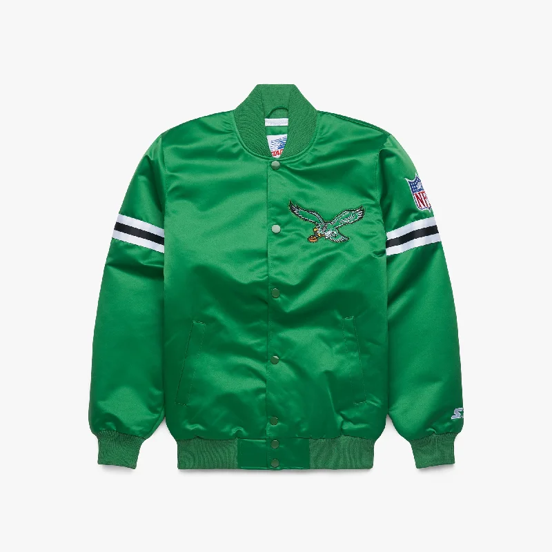 Men's Coats with Ripstop FabricHOMAGE X Starter Eagles Heavyweight Satin Jacket