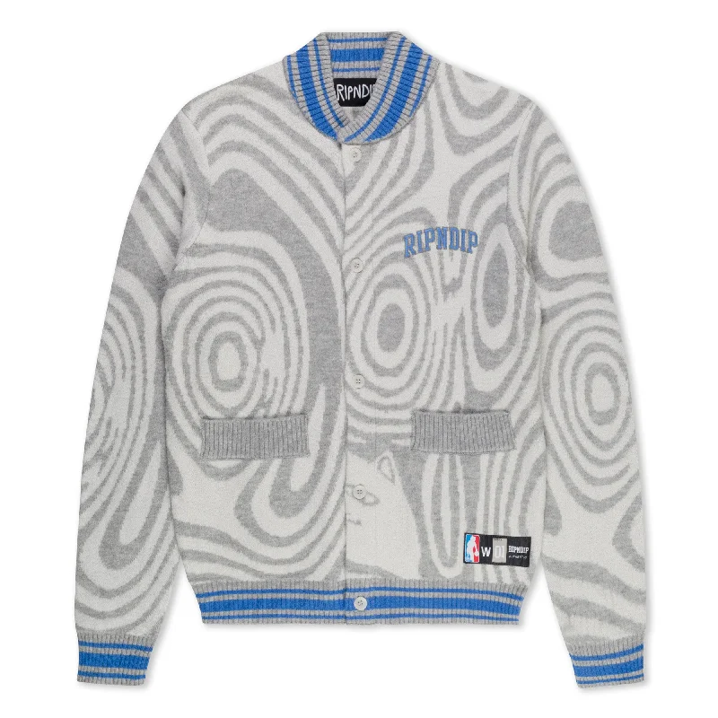 Men's Coats with LiningHypnotic Team Spirit Knit Cardigan (Grey/Light Blue)