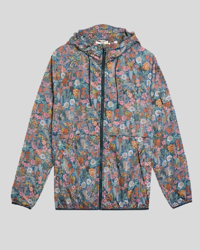 Men's Coats with Convertible CollarsHooded Windbreaker Jacket Made With Liberty Fabric