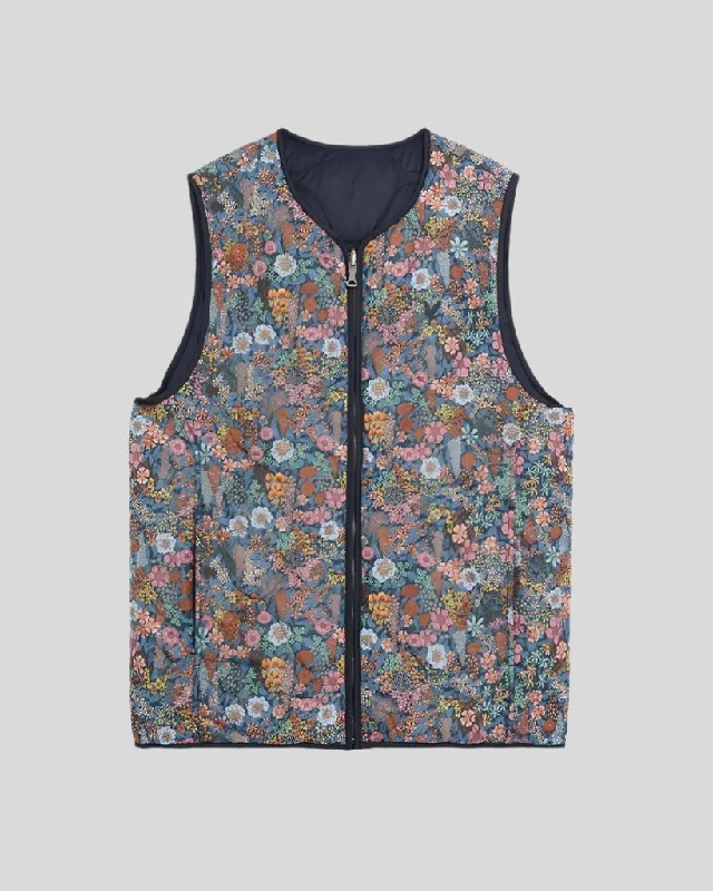 Men's Coats with Velcro ClosuresReversible Wadded Gilet Made With Liberty Fabric