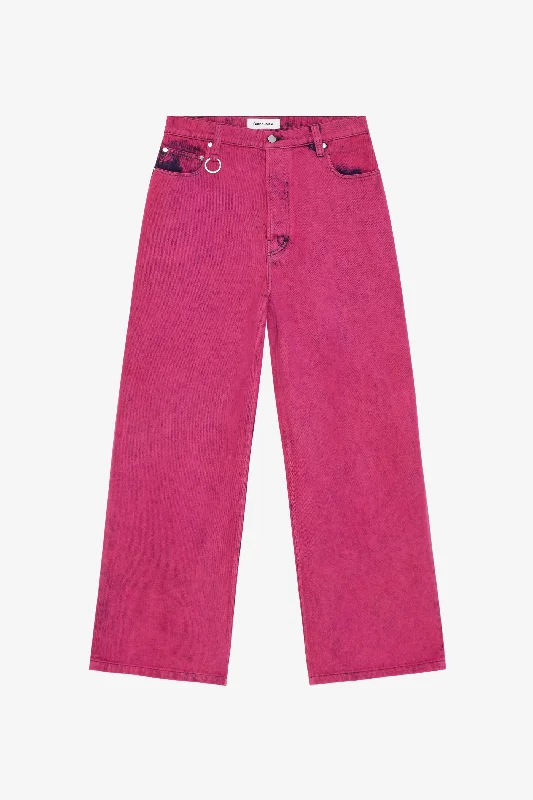 Men's Shirts with Wingtip CollarsLOOSE JEANS PANT PINK